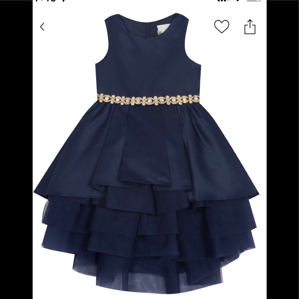 Little girl satin two tier dress .